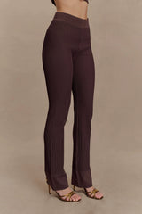 Elodie Ribbed Knit Pants - Chocolate