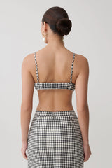 Amelie Tweed Bralette - Houndstooth