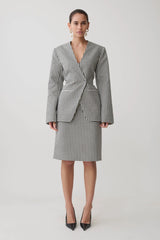 Amelie Tweed Midi Skirt - Houndstooth