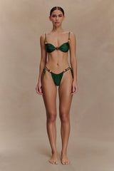 Memphis Beaded Bikini Top - Green