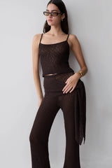 Mattais Boucle Knit Pants - Dark Chocolate