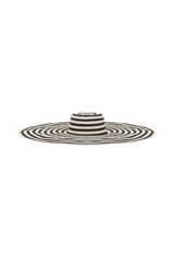 Cecil Straw Maxi Hat - Black And Neutral Stripe