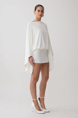 Jessy Draped Mini Dress - Ivory