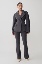 Marion Fit And Flare Pant - Charcoal Shadow