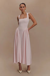 Sharon Scuba Jersey Midi Dress - Ballet Pink