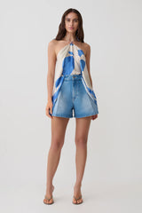 Jace A-Line Denim Shorts - Summer Blue