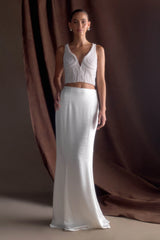 Kathia Pearl Hand Beaded Top - White