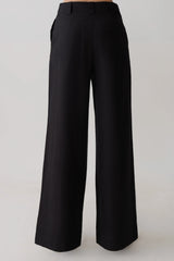 Brielle Straight Leg Linen Pant - Black