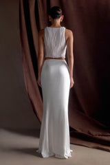 Kathia Pearl Hand Beaded Top - White