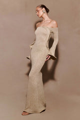 Sandrine Lurex Knit Maxi Dress - Gold