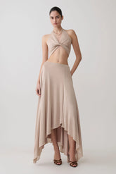 Nola Lurex Maxi Skirt - Gold