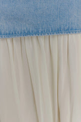Tully Chiffon Denim Maxi Skirt - 80'S Blue