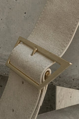 Maria Faux Suede Shoulder Bag - Stone