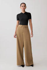 Tanya Wide Leg Suiting Pants - Camel