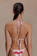 Robyn Beaded Triangle Bikini Top - Pink