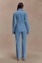 Janine High Waisted Straight Leg Jeans - Classic Blue