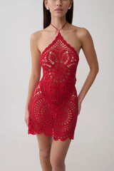 Marvin Crochet Mini Skirt - Red