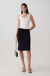 Greer Knee Length Skirt - Black