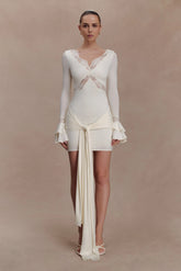 Electra Slinky Lace Mini Dress - Ivory