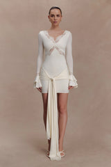Electra Slinky Lace Mini Dress - Ivory