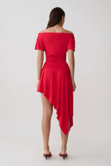 Talise Modal Hankie Midi Skirt - Red