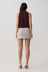 Laurelle Sleeveless Modal Draped Bodysuit - Chocolate