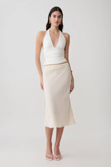 Lilah Devore Midi Skirt - Ivory