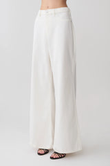 Shae Wide Leg Denim Jeans - White