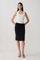 Greer Knee Length Skirt - Black