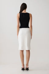 Greer Knee Length Skirt - White