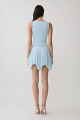 Ambrose Hankie Mini Skirt - Pale Blue