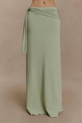 Bowie Low Rise Knit Maxi Skirt - Pastel Green