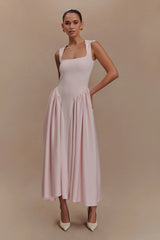 Sharon Scuba Jersey Midi Dress - Ballet Pink