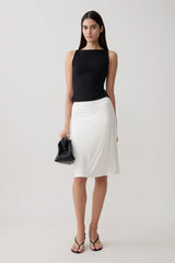 Greer Knee Length Skirt - White