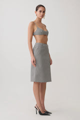 Amelie Tweed Bralette - Houndstooth