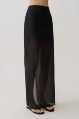 Ximena Organza Maxi Skirt - Black
