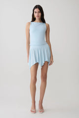 Ambrose Hankie Mini Skirt - Pale Blue