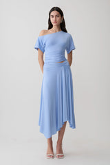 Luu Slinky Midi Skirt - Sea Blue