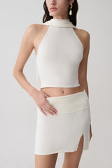 Misty Mid Rise Knit Mini Skirt - Ivory