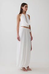 Banks Bubble Hem Midi Skirt - White