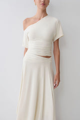 Luu Off Shoulder Slinky Top - Ivory