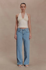 Cressida Crepe Halter Top - Ivory