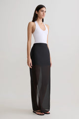 Ximena Organza Maxi Skirt - Black