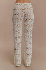 Trena Crochet Knit Pants - Ivory