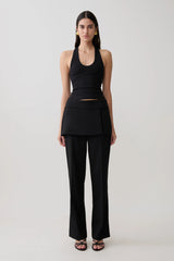 Actress Ribbed Tank - Black