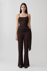 Mattais Boucle Knit Pants - Dark Chocolate