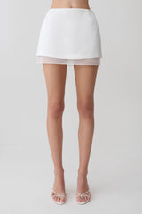 Frankie Satin Mini Skirt - White