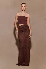 Jasiel Strapless Knit Maxi Dress - Chocolate