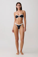 Isla Brazilian Bikini Bottom - Black/White