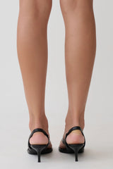 Mai Sling Back Thong Heel - Black